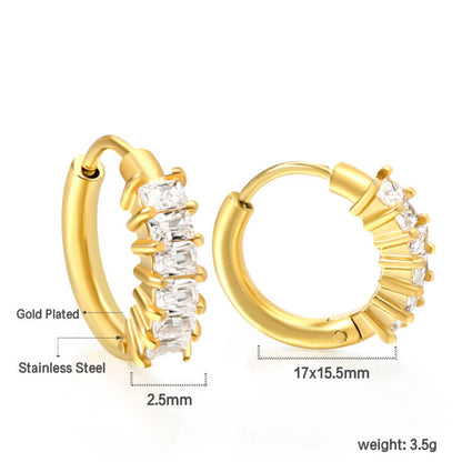 Multi claw diamond style hoops - Gold