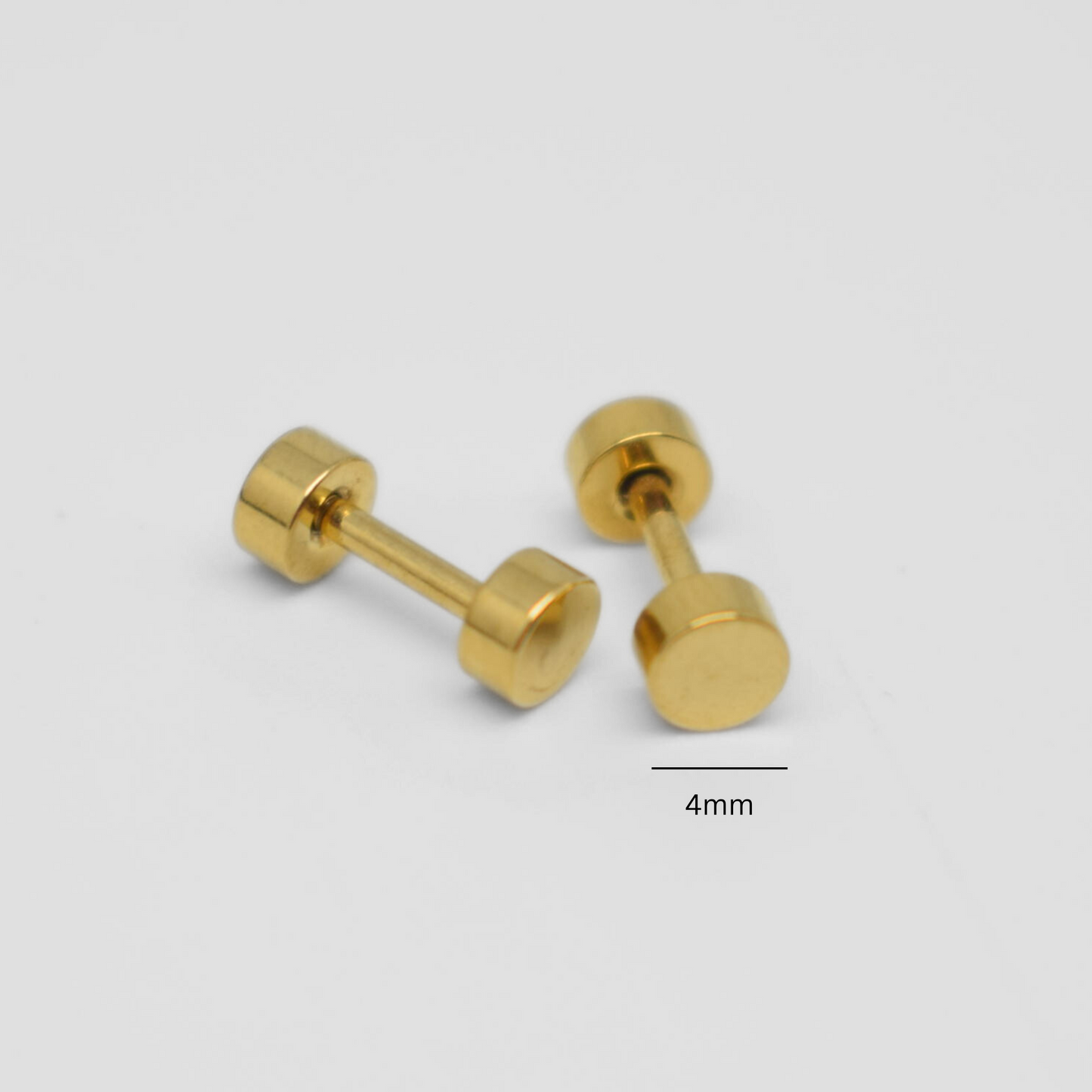 4mm Double studs - Gold - TheEarringCollective