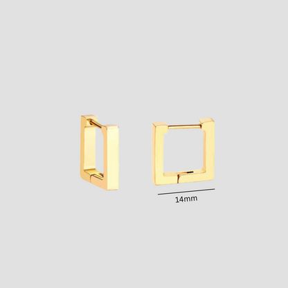 Rectangle hoops - Gold - TheEarringCollective