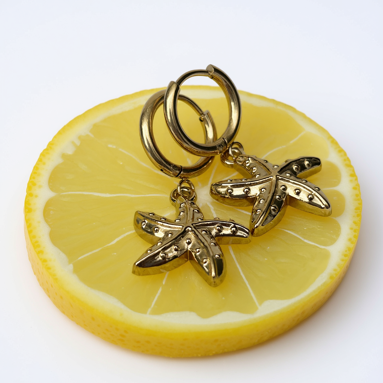 10mm Dangled chunky starfish hoops