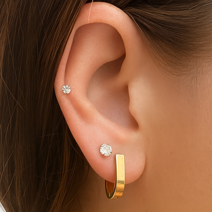 Baby Diamond style studs - Rose gold