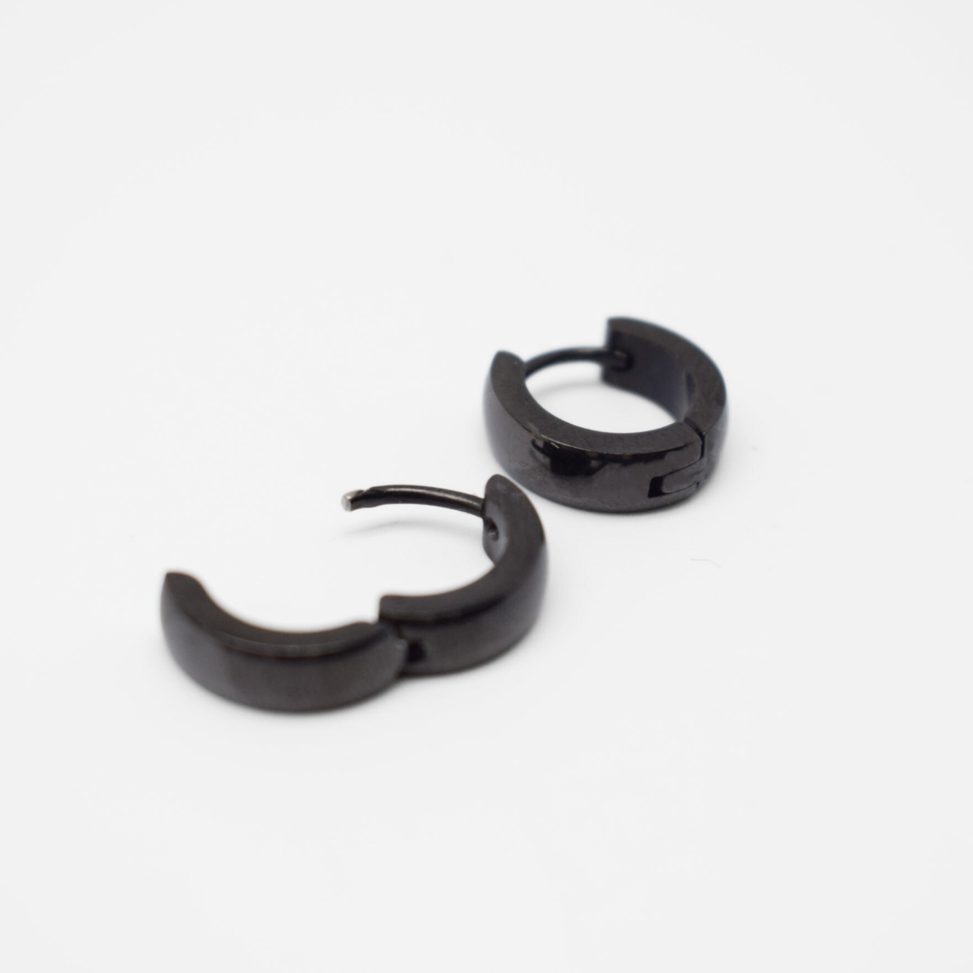 10mm Chunky hoops - Black - TheEarringCollective