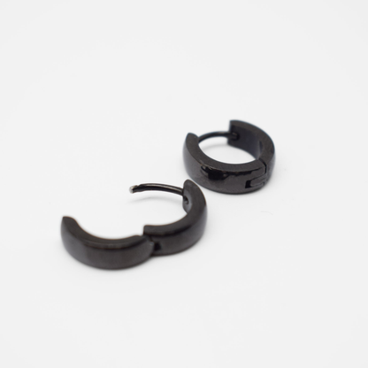 10mm Chunky hoops - Black - TheEarringCollective