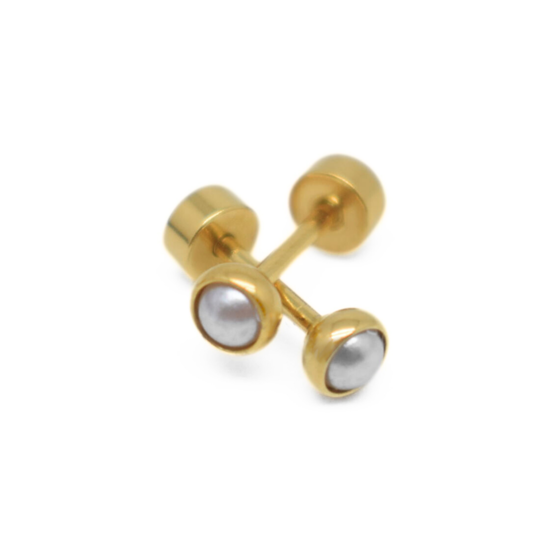 4mm Framed silver pearl studs - Silver - TheEarringCollective