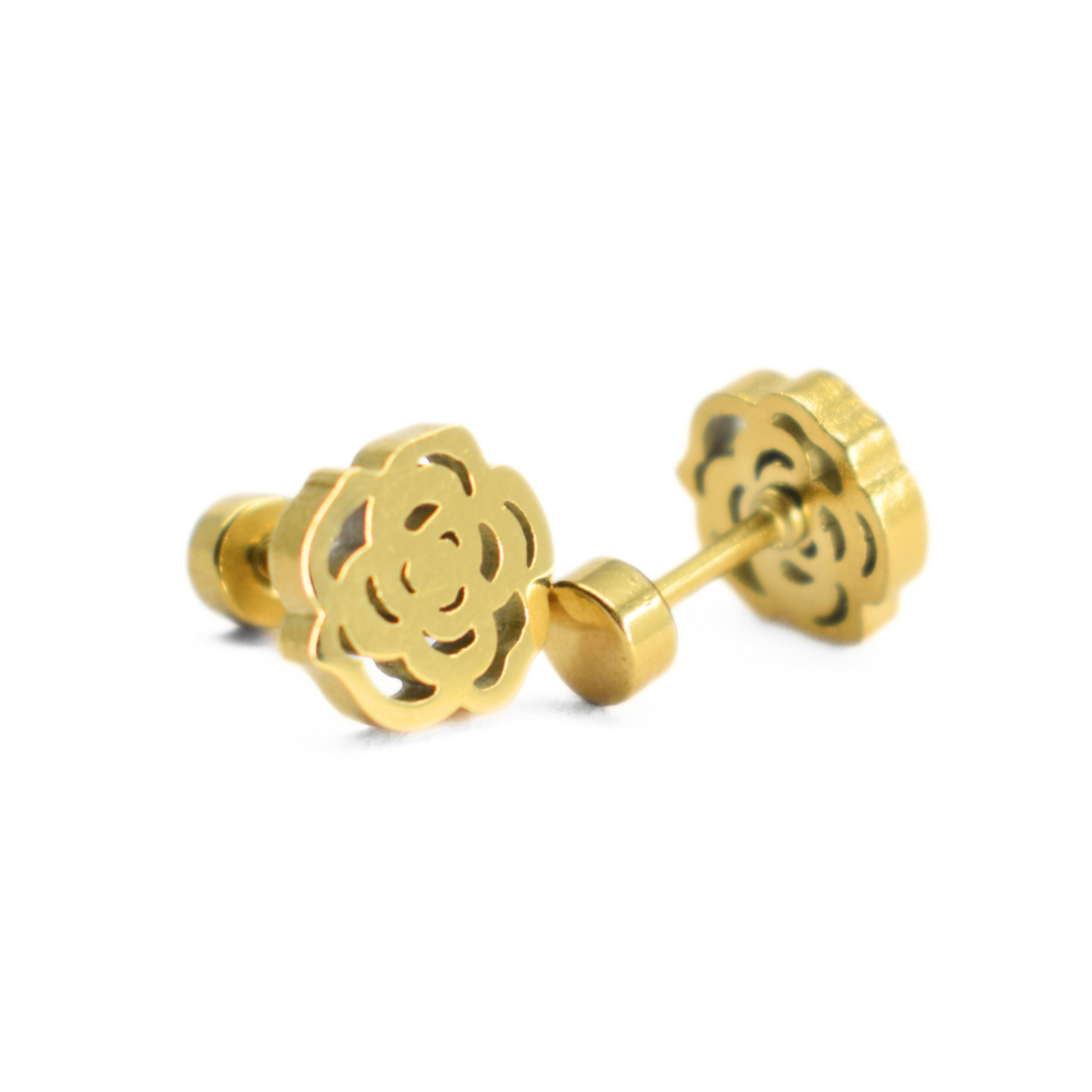 Rose studs - Gold - TheEarringCollective