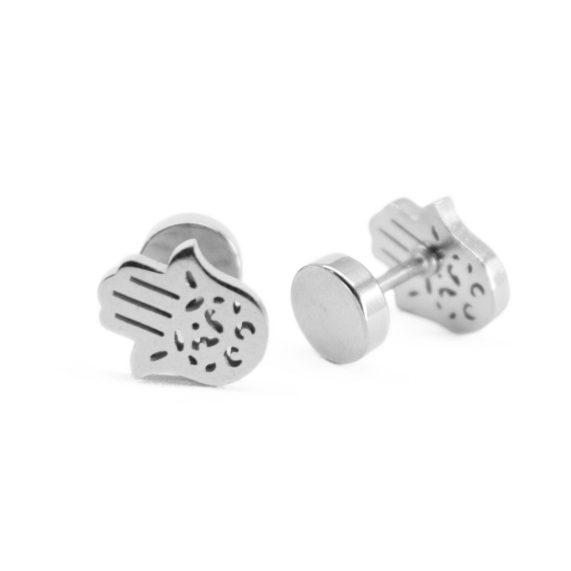 Hamsa hand studs - Silver - TheEarringCollective