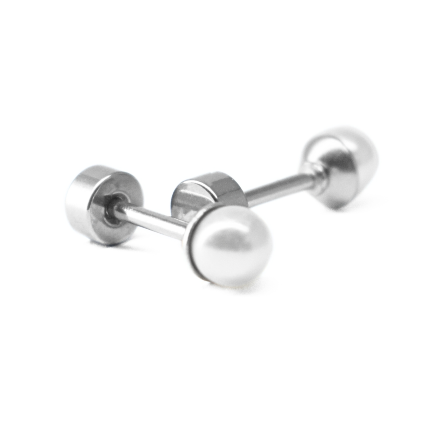 4mm Baby pearl studs - Silver - TheEarringCollective