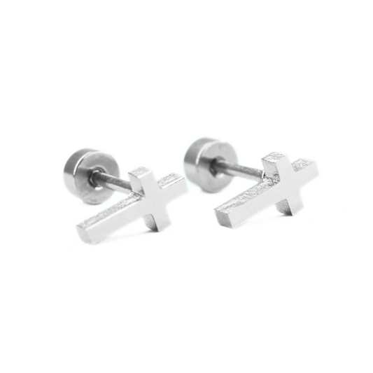 Cross studs - Silver - TheEarringCollective