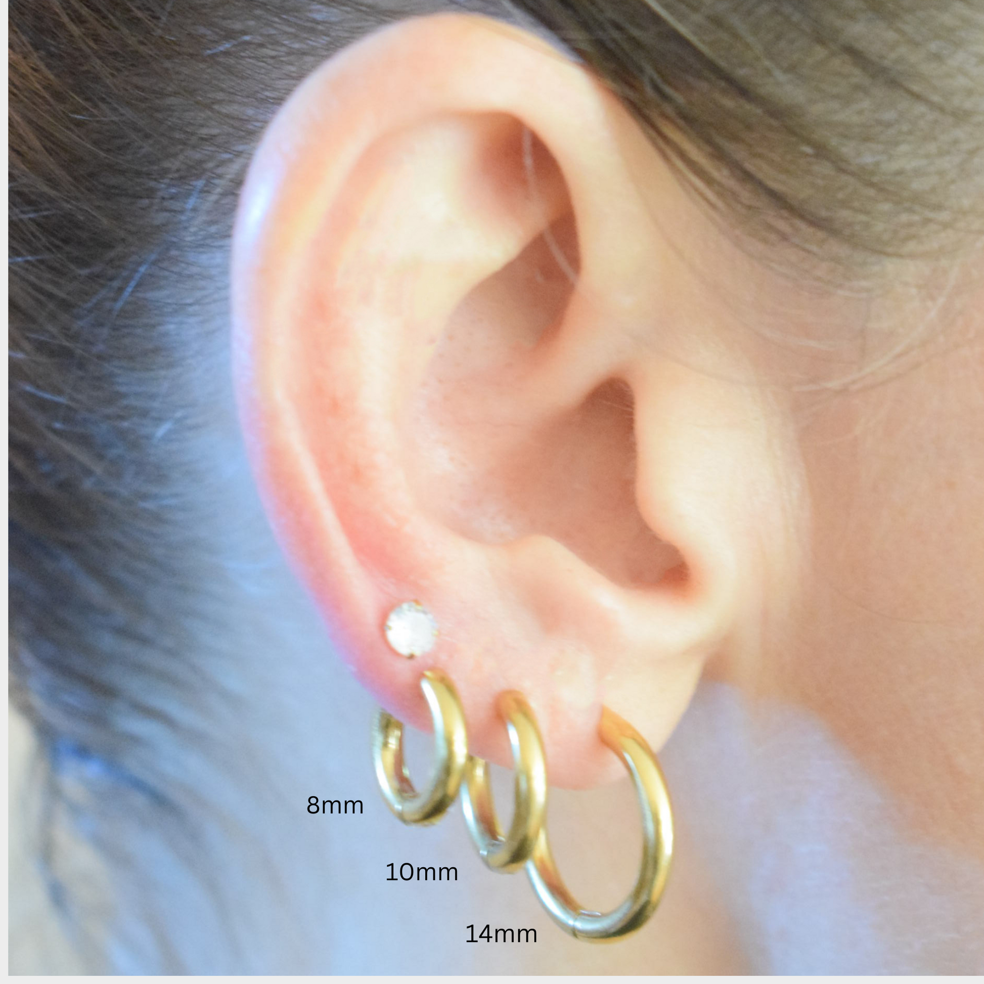 14mm Classic hoops - Gold - TheEarringCollective