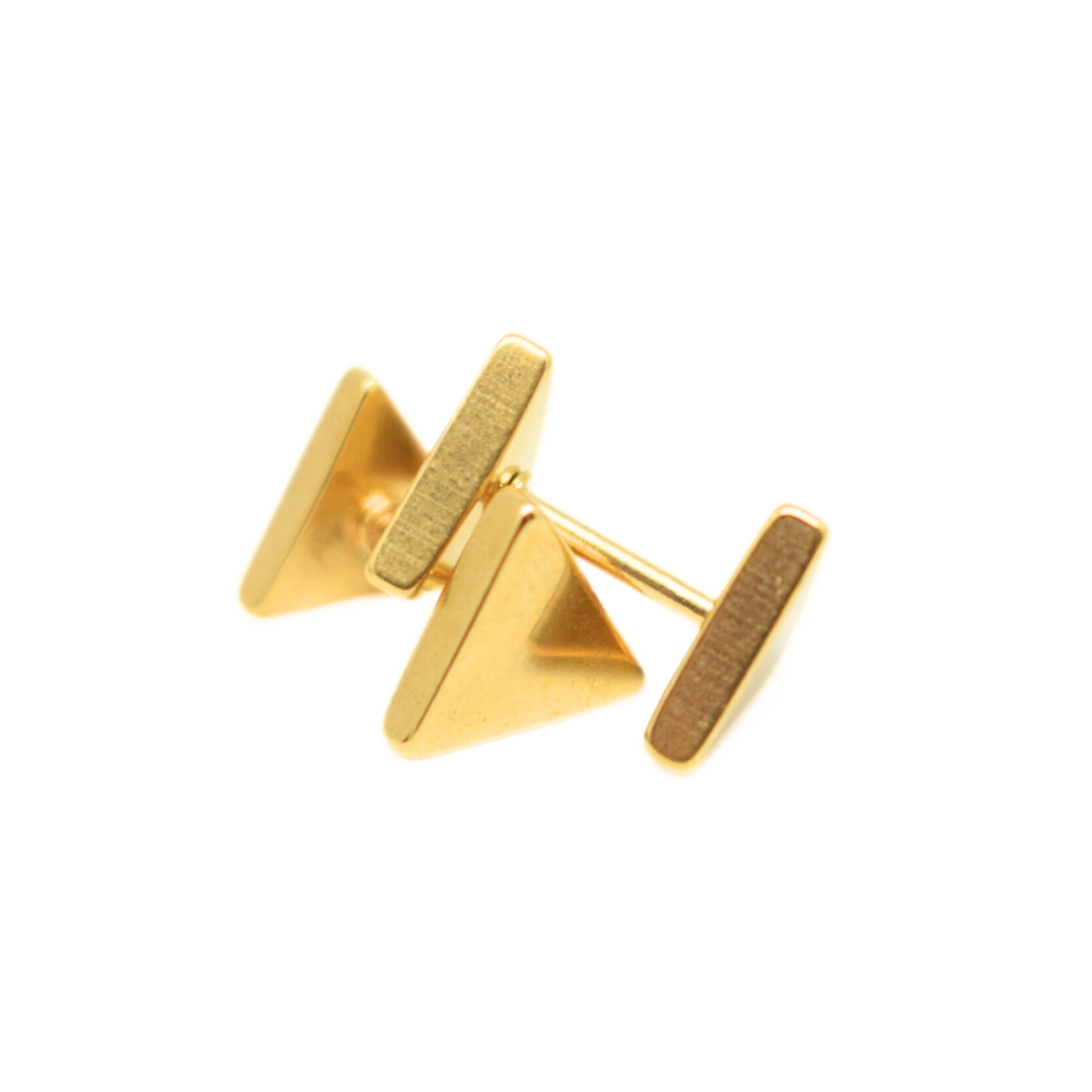 8mm Double triangle studs - Gold - TheEarringCollective