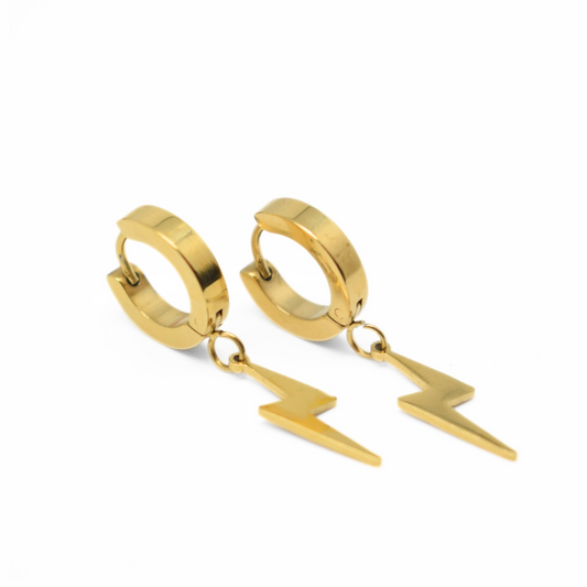 Lightning hoops - Gold - TheEarringCollective