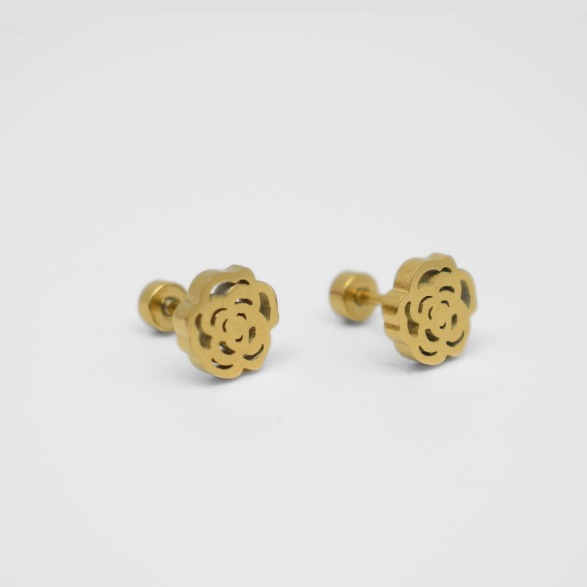 Rose studs - Gold - TheEarringCollective