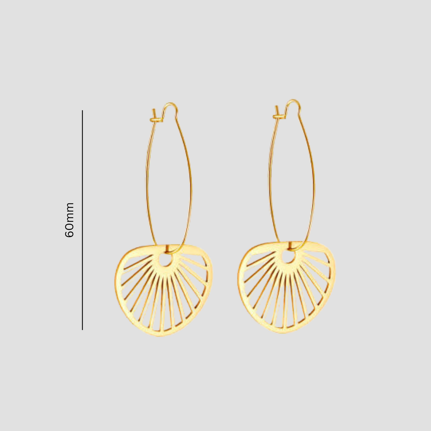 Dangled shell hoops - Silver - TheEarringCollective