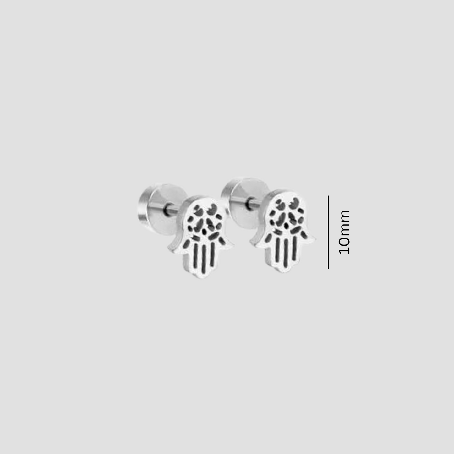 Hamsa hand studs - Silver - TheEarringCollective